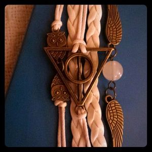 White Leather Accent Bracelet