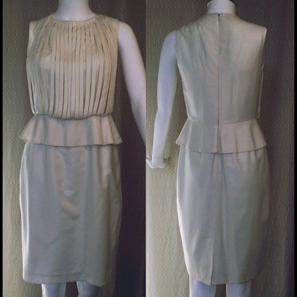 Beautiful Ted Baker Cream Peplum Dress - Picture 3 of 8