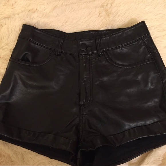 Leather shorts