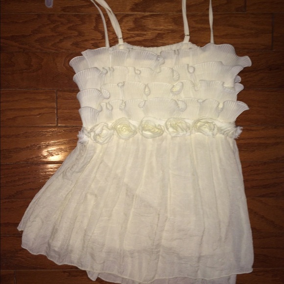 Ruffled cream top