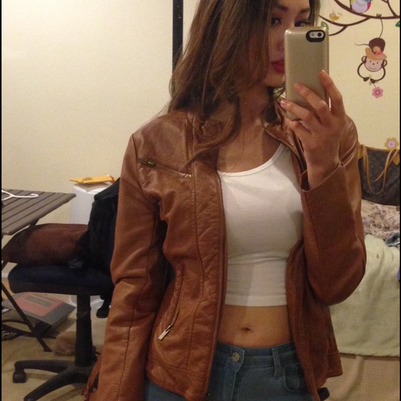 Vegan faux leather Moto jacket size small