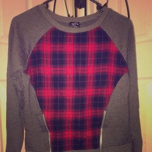 Grey and Plaid Sweater