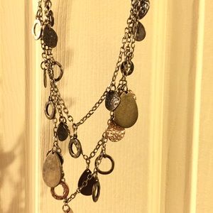 Three Level Earthy Tone Long Necklace