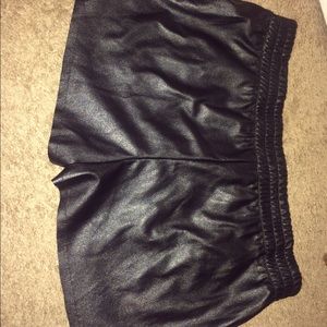 Black Leather Shorts