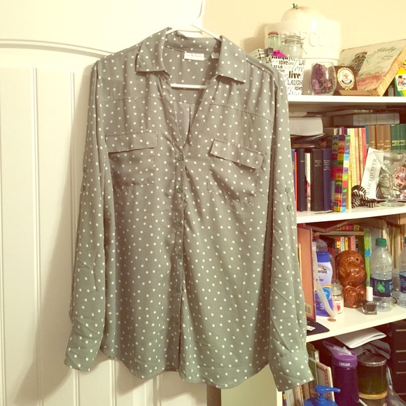 New York & Company Polka Dot Blouse