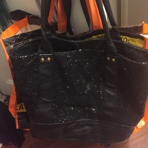 Black sequin tote