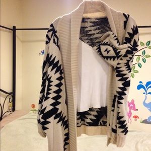 Oversized Aztec cardigan.