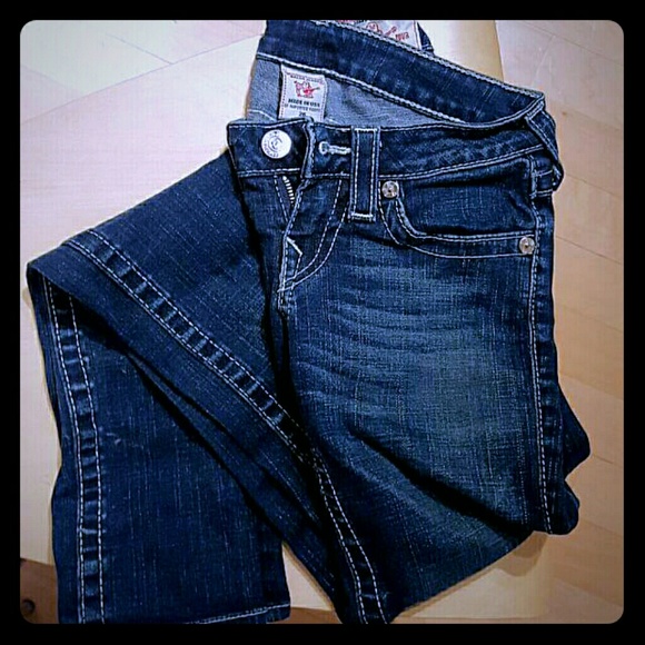 Like new! True Religion dark wash skinny jeans