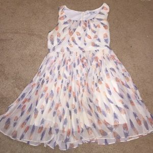 Feather print dress