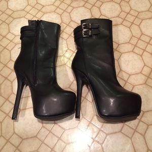 Black Faux leather boots/booties