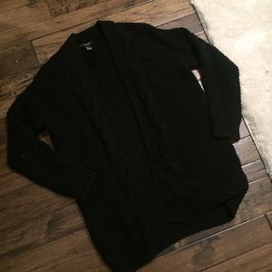 F21 oversized black knit cardigan s/m or m/l