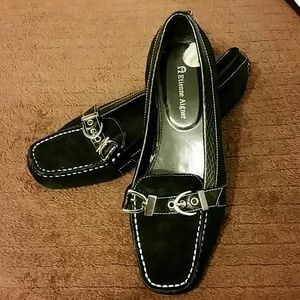 Etienne Aigner black suede loafers
