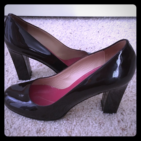 Kate Spade chocolate brown patent leather heels