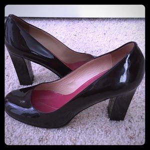 Kate Spade chocolate brown patent leather heels