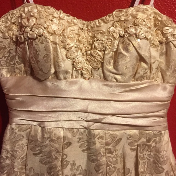 Masquerade Gold Rose Dress. - Picture 2 of 4