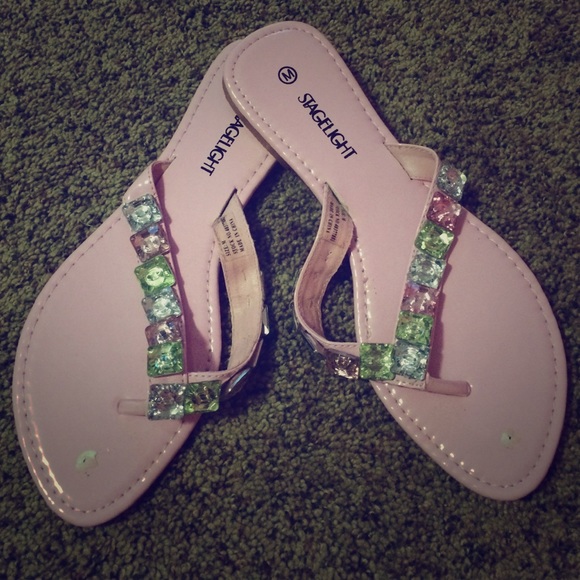 Pink sandals with gems