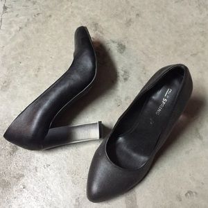 Call It Spring Lucite black heels size 7