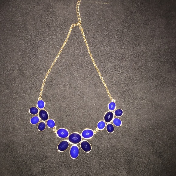 Blue statement necklace.