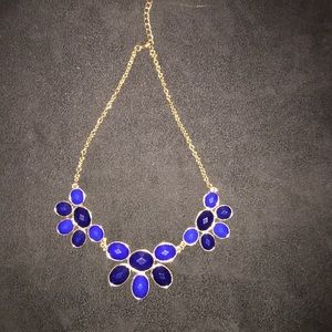 Blue statement necklace.