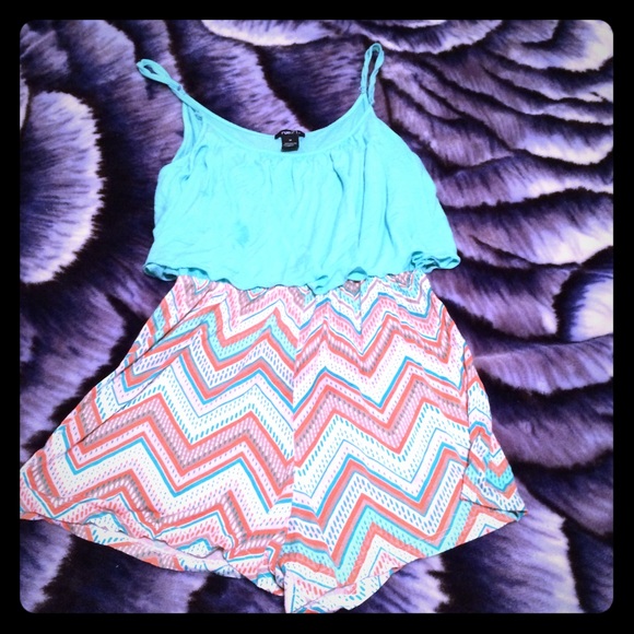 Blue mint/Coral Romper💘🐘