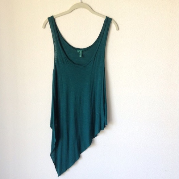 LF Tops - LF green asymmetrical xs tank top