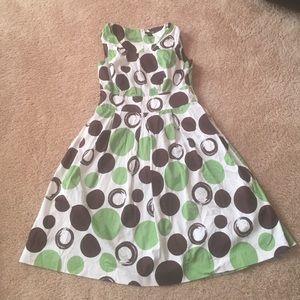 Green and brown dress