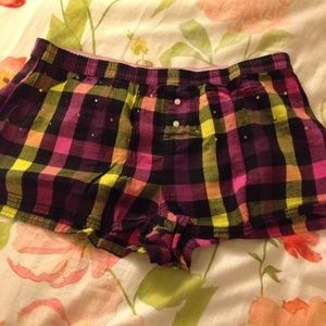 PINK VS plaid shorts