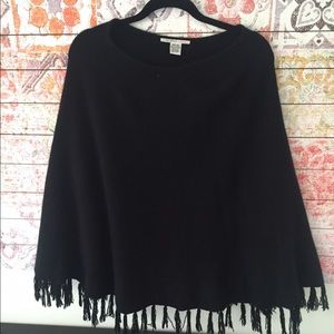 100% Cashmere black poncho ▫️⬛️▫️