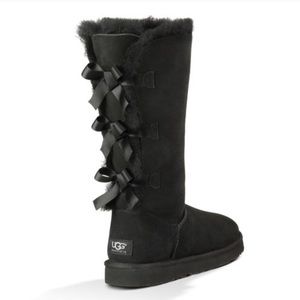 UGG Tall Black Bailey Bows
