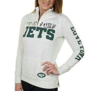 BRAND NEW VICTORIA'S SECRET NEW YORK JETS HALF ZIP