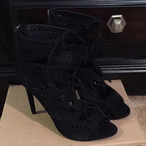 Zara Shoes - Zara black suede caged lace up sandal Zara Shoes - Zara black suede caged lace up sandal