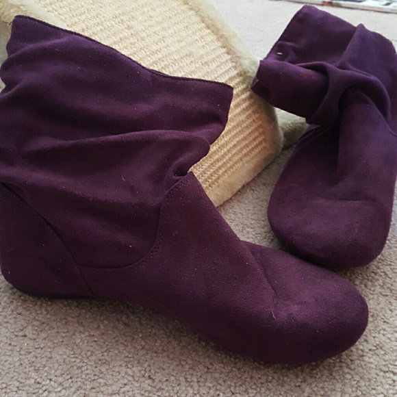 Purple slouch boots