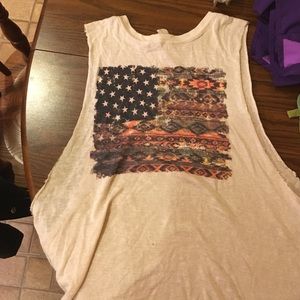 American flag cut off tank