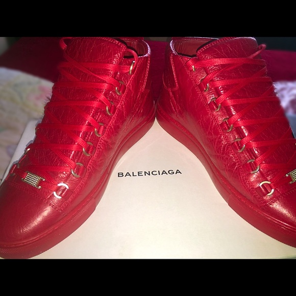 Balenciaga Men's Rouge Arena Grenade High Tops