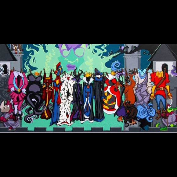 Disney Villains Clothesline Art Paper Reproduction