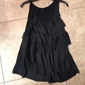 Ann Taylor Loft black Ruffles top