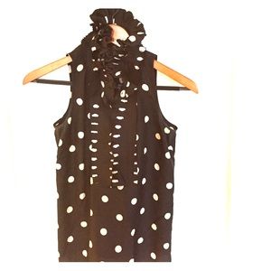 100% silk Jcrew sleeveless polka dot blouse