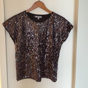 Snazzy Dark blue sequence top