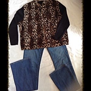 Fiorlini International Plus Animal Print Jacket