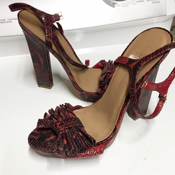 Jessica Simpson Red Bow Heels Size 10