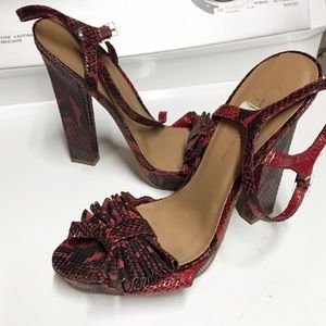 Jessica Simpson Red Bow Heels Size 10