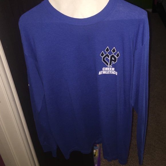 Cheer Athletics long sleeved blue tee