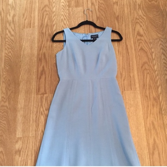 Light blue classic work dress petite