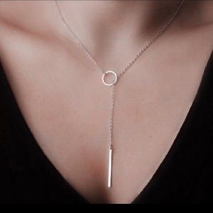 Silver Circle & Bar Necklace