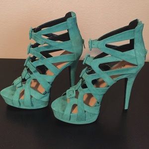Just fab turquoise heels