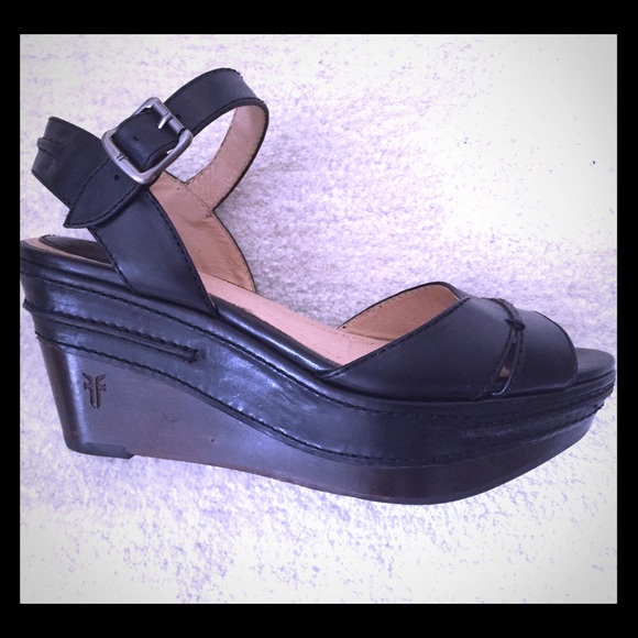 Frye platform wedges, Carlie Seam.