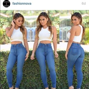 Fashion nova classic high waist medium wash jeans