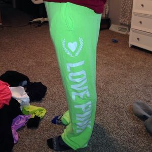 Victoria secret neon green sweatpants