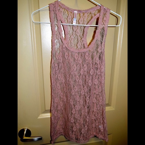 Pink Lace Tank Top