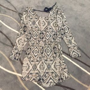 Open- back Printed Romper